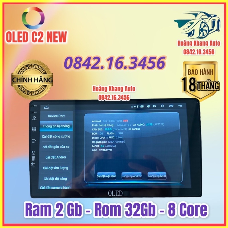 Màn hình android OLED C2 New theo xe K3 + Cerato 2013 - 2018, kèm dưỡng và jack nguồn zin theo xe