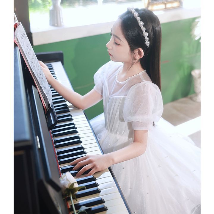 Đầm công chúa Avalya Kids Trắng Đính Ngọc Hoa Thêu cao cấp - váy bé gái cao cấp 8 - 42kg  - MT01