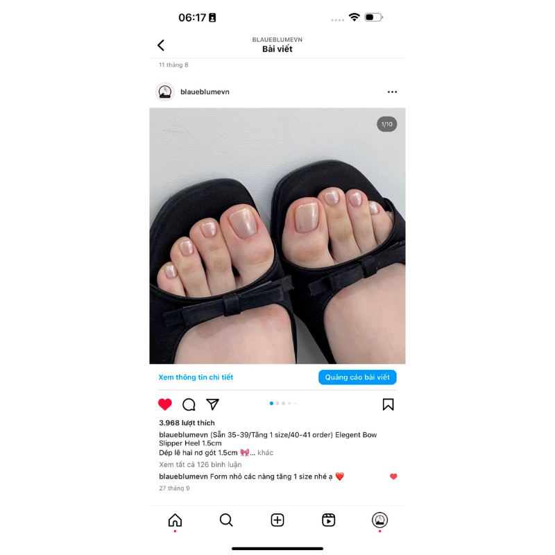 𝐁𝐥𝐚𝐮𝐞𝐁𝐥𝐮𝐦𝐞🦋 (Sẵn đủ size) (tăng 1 size do form dép nhỏ) Elegent Bow Slipper - Dép lê hai nơ gót 1.5 cm