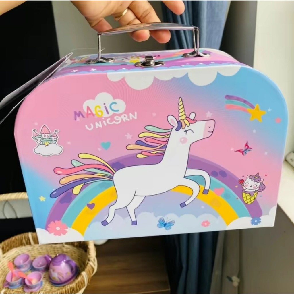 Đồ chơi tiệc trà bánh Pony đáng yêu cho bé, có bộ ấm chén và tháp bánh xinh xắn bằng nhôm siêu bền cho bé