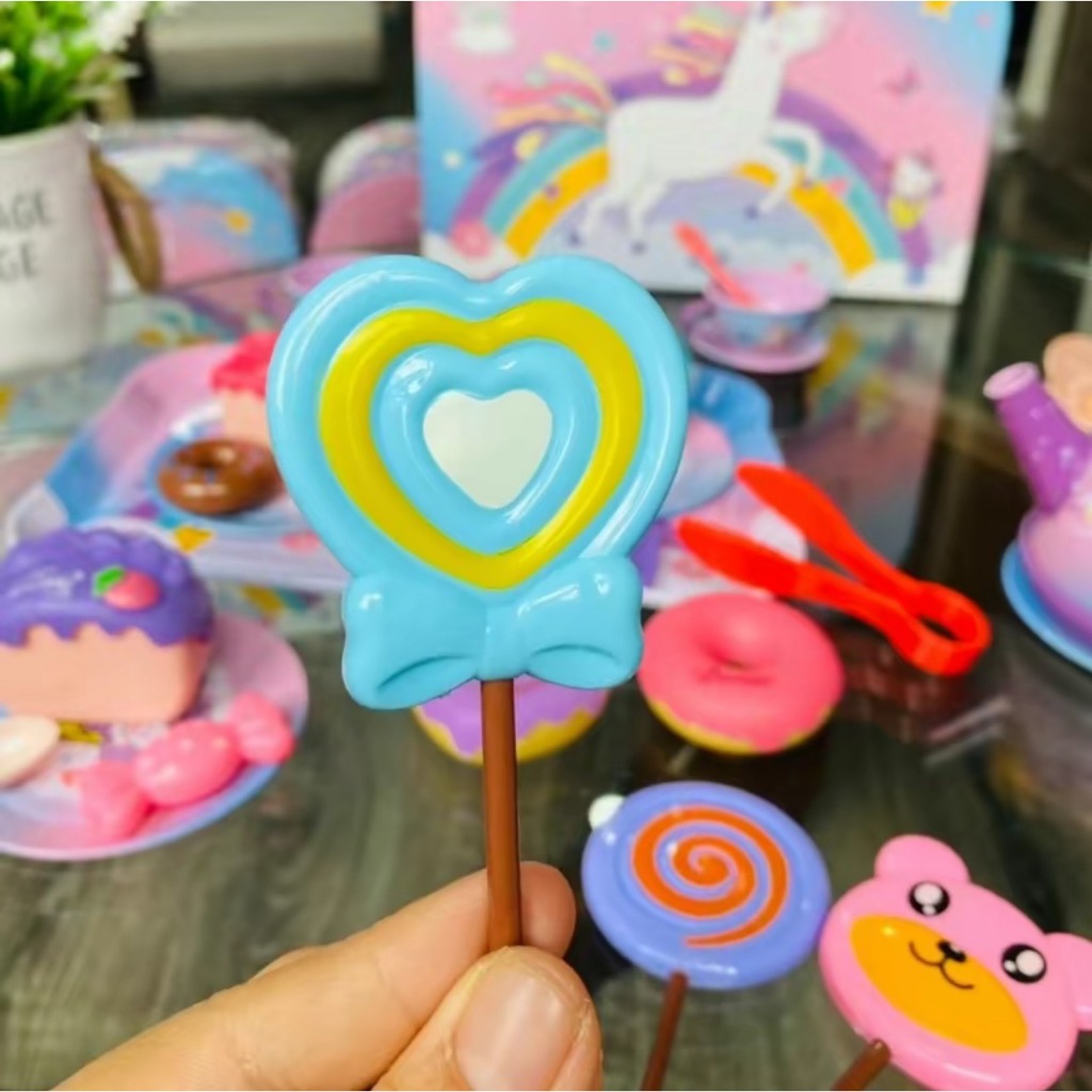 Đồ chơi tiệc trà bánh Pony đáng yêu cho bé, có bộ ấm chén và tháp bánh xinh xắn bằng nhôm siêu bền cho bé