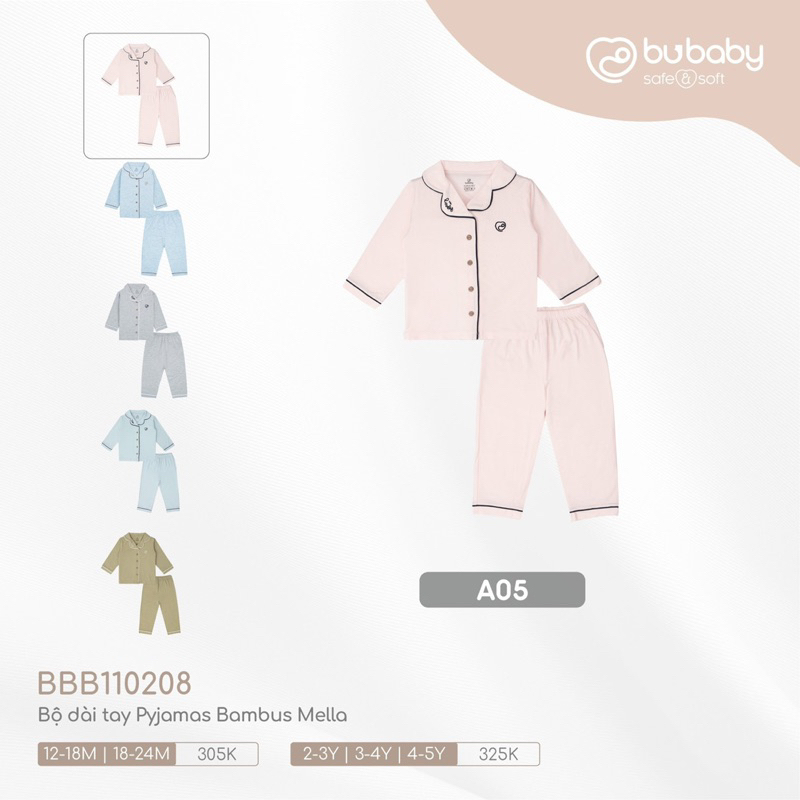 Bộ pijama Bambus Mella Bu Baby cao cấp