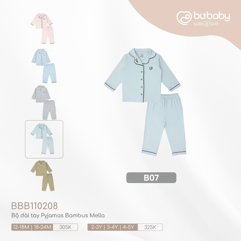 Bộ pijama Bambus Mella Bu Baby cao cấp