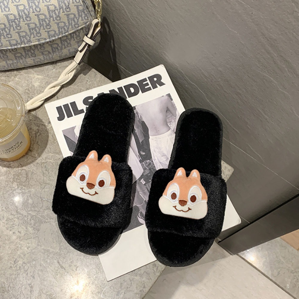 Dép lông thỏ Hình chó MOCHI, siêu êm chân, dạng bánh mì quai ngang, mang trong nhà, văn phòng