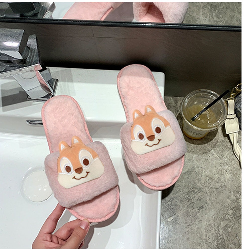 Dép lông thỏ Hình chó MOCHI, siêu êm chân, dạng bánh mì quai ngang, mang trong nhà, văn phòng