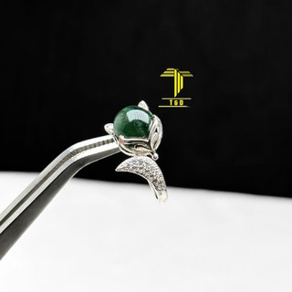 Nhẫn Hồ Ly Thạch Anh Tóc Xanh tự nhiên