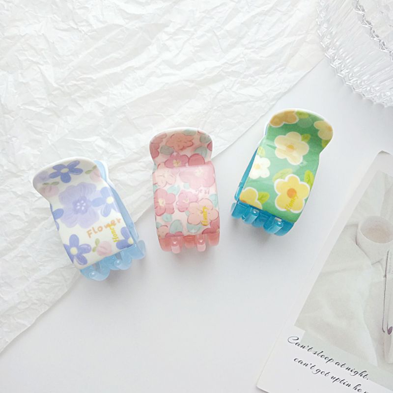 Kẹp Càng Cua 5 Răng Đầu Tròn Hình Hoa Nhí 3D Honey Cao Cấp