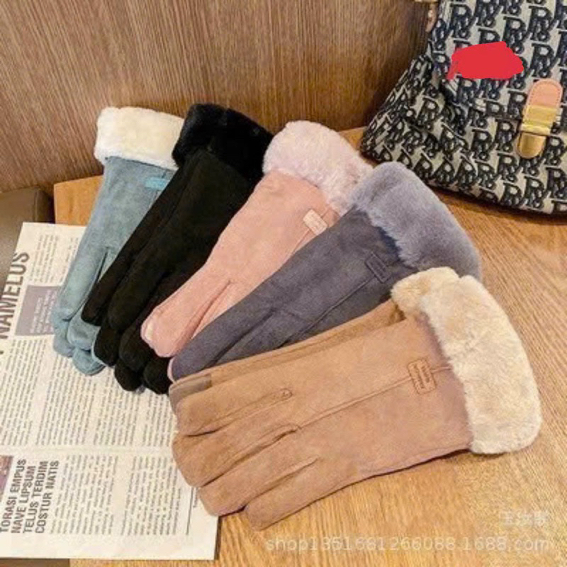 Găng Tay Lông Nhung Giữ Ấm Thời Trang Thu Đông Mới Cho Nữ