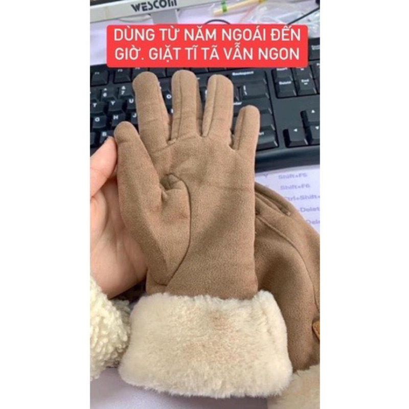 Găng Tay Lông Nhung Giữ Ấm Thời Trang Thu Đông Mới Cho Nữ
