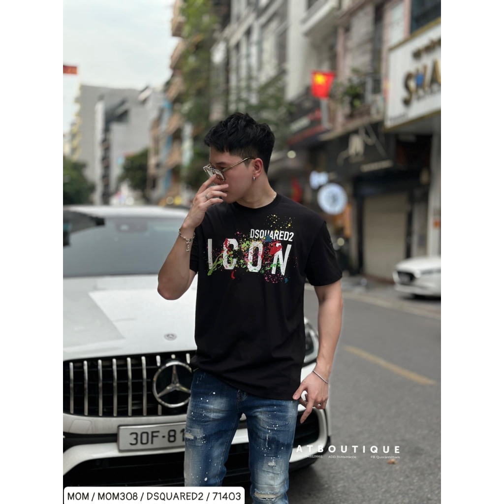 Áo Thun I-CON Vẩy Sơn Siêu Cháy Phố - Áo Phông Nam Mùa Hè 2023 Siêu HOT