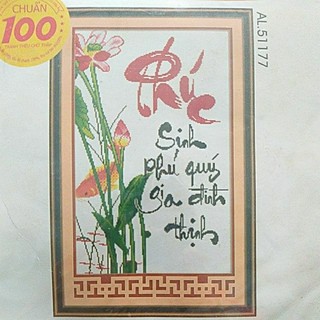 Tranh thêu tay chữ thập chữ Phúc