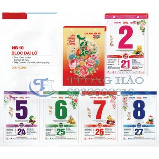Bloc lịch LỠ - TRUNG- (Không kèm khánh lịch) - mẫu ngẫu nhiên