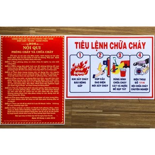 Bộ nội quy tiêu lệnh chữa cháy 2 món