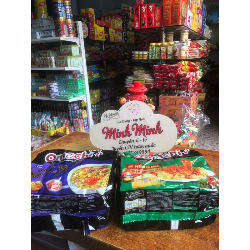 Combo 5 Gói Mì Tôm Omachi Xốt Bò Hầm, Sườn Hầm, Spaghetti, Tôm chua cay 80g