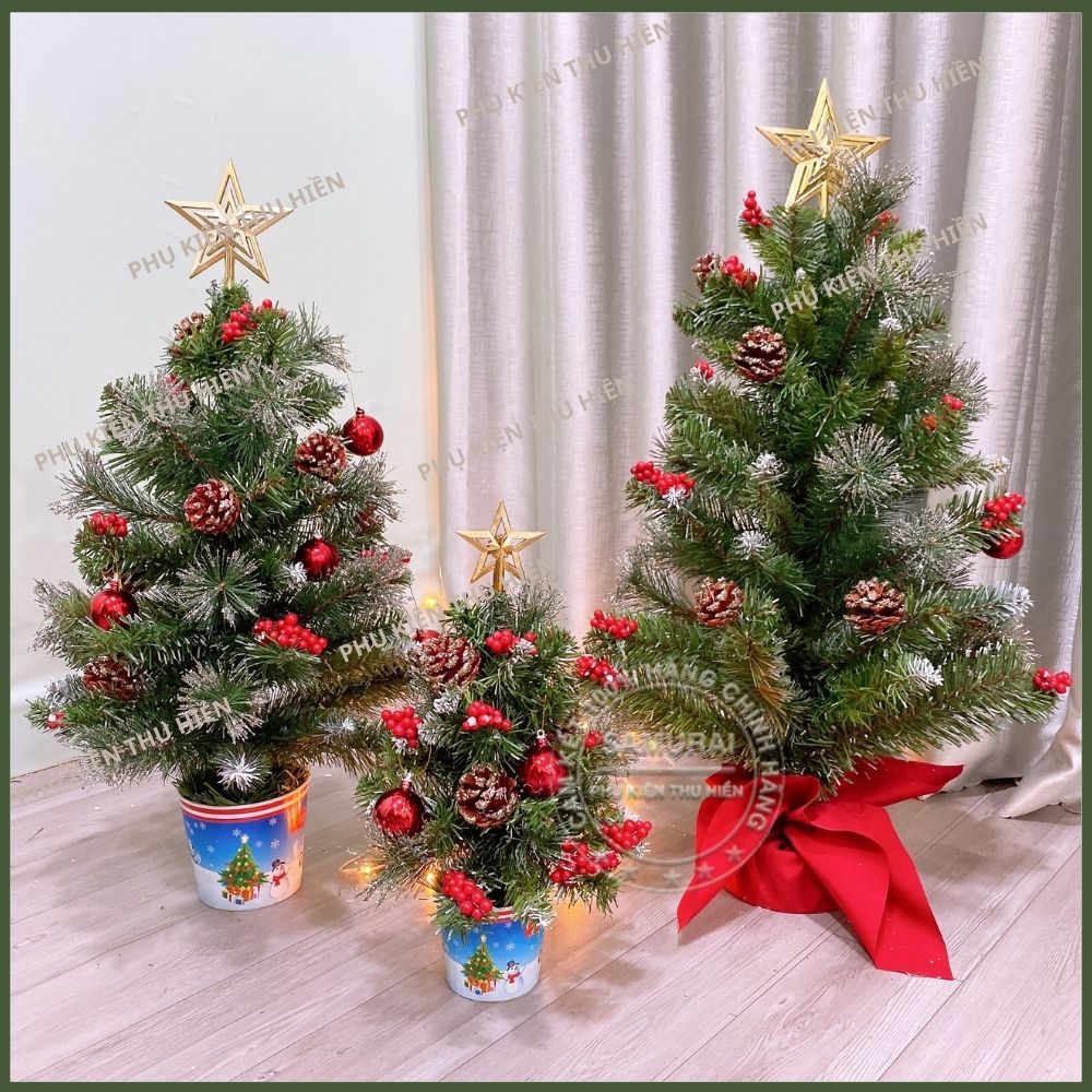 ( Hỏa tốc, Grap HCM )Cây thông noel để bàn 40cm, 60cm, 75cm, 90CM mẫu 3 loại lá trang trí giáng sinh hàng Việt Nam