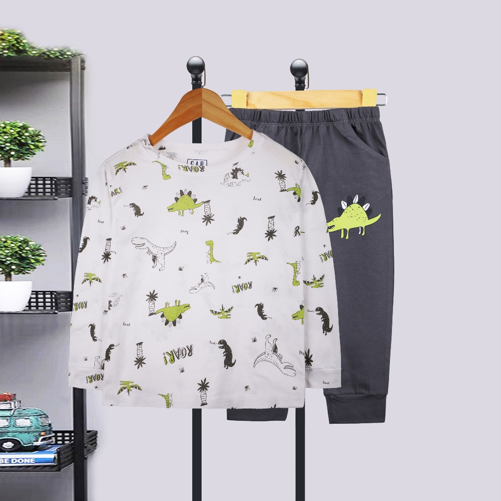 B005-Bộ bé trai tay dài 2-8, chất liệu cotton mềm mịn cho bé có số kí từ 11-28kg