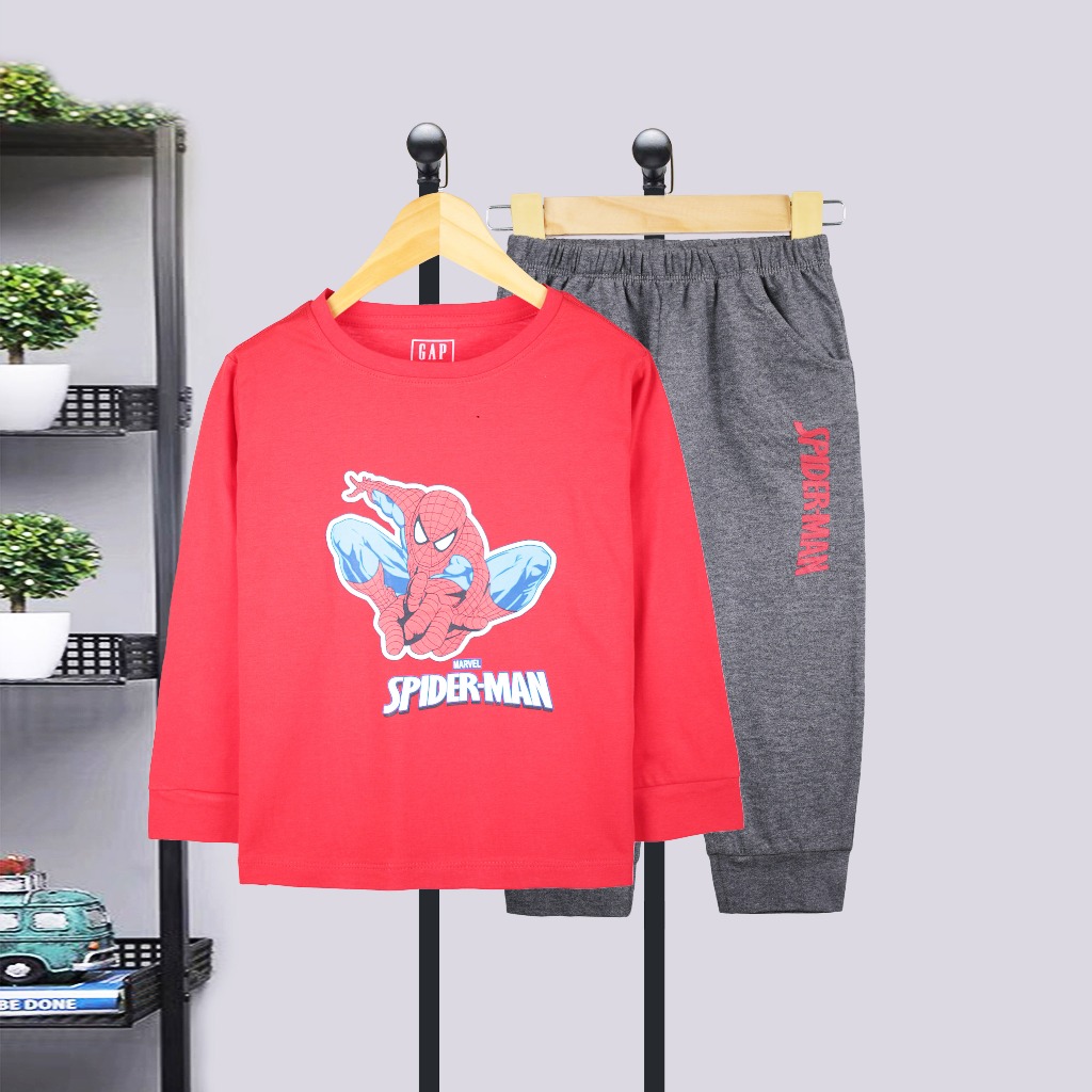 B005-Bộ bé trai tay dài 2-8, chất liệu cotton mềm mịn cho bé có số kí từ 11-28kg