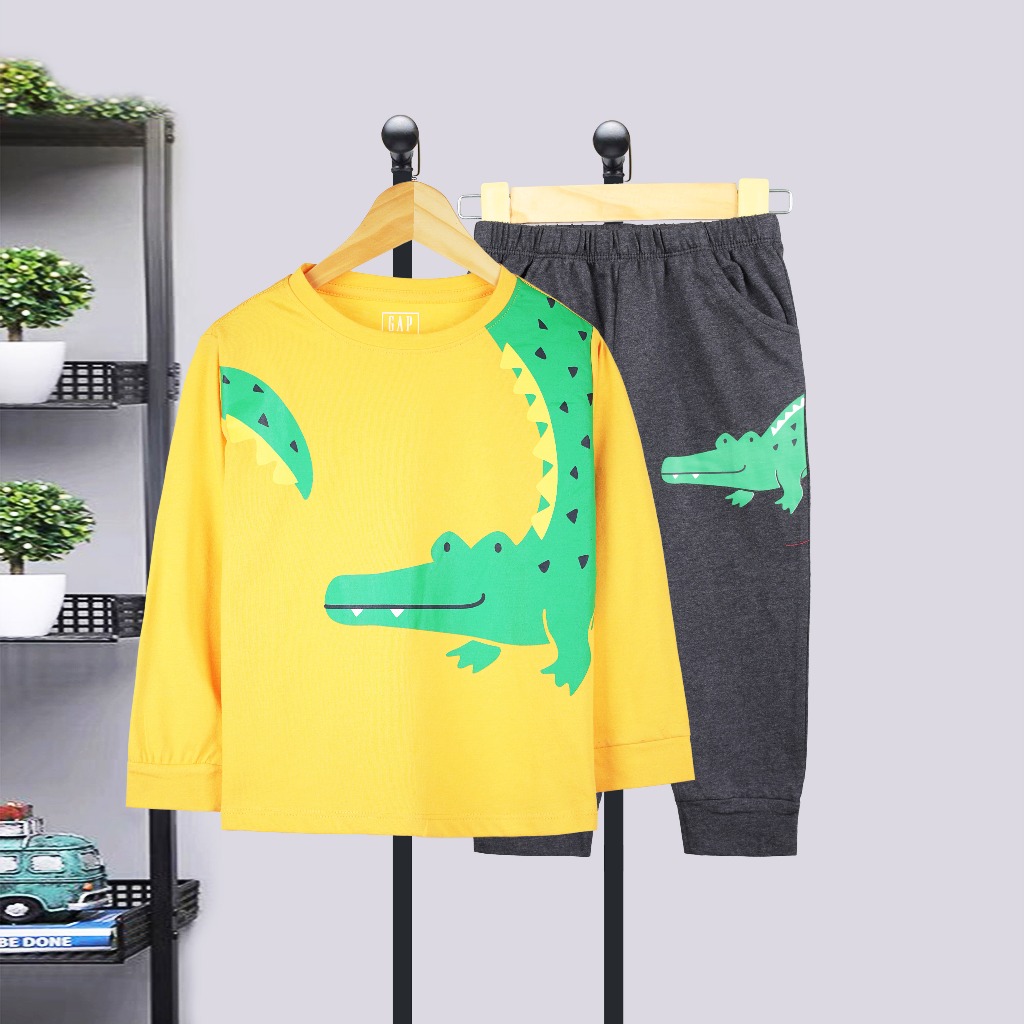 B005-Bộ bé trai tay dài 2-8, chất liệu cotton mềm mịn cho bé có số kí từ 11-28kg