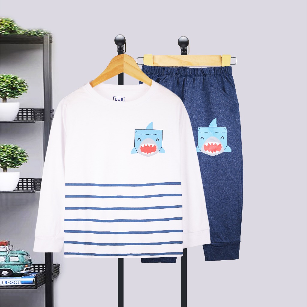 B005-Bộ bé trai tay dài 2-8, chất liệu cotton mềm mịn cho bé có số kí từ 11-28kg