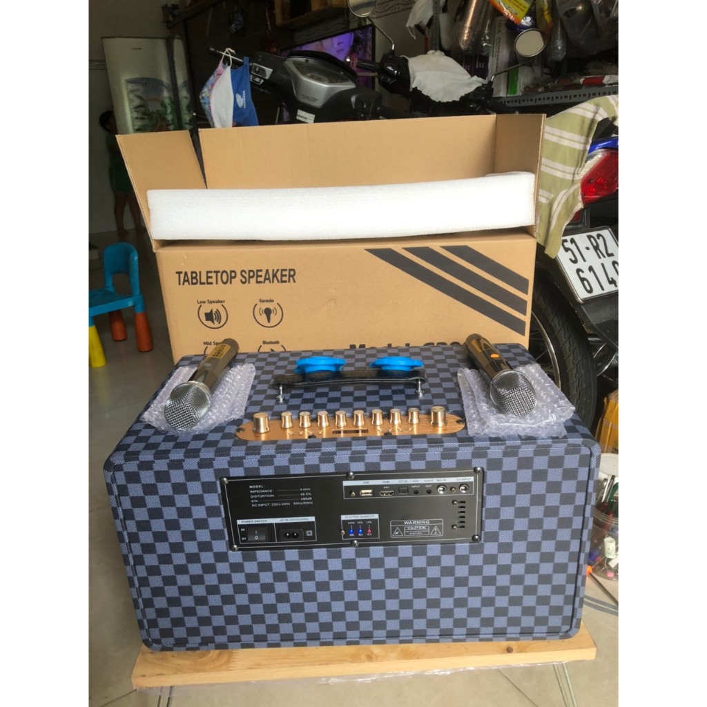 Vỏ thùng loa kéo xách tay 2 bass 20cm 2 treble mẫu mới