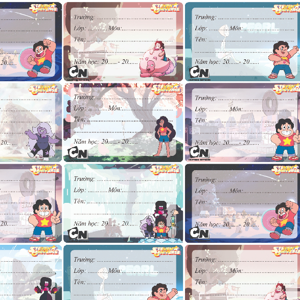 Xấp 10 nhãn vở dễ thương xinh xắn - Giấy Nhãn Trơn, Nhãn Thú Dễ Thương - Nhãn Dán giá rẻ