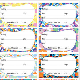 Xấp 10 nhãn vở dễ thương xinh xắn - Giấy Nhãn Trơn, Nhãn Thú Dễ Thương - Nhãn Dán giá rẻ