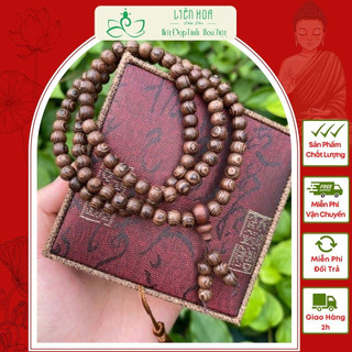 Vòng tay gỗ thơm bách xanh chuỗi 108 hạt 100% tự nhiên cao cấp