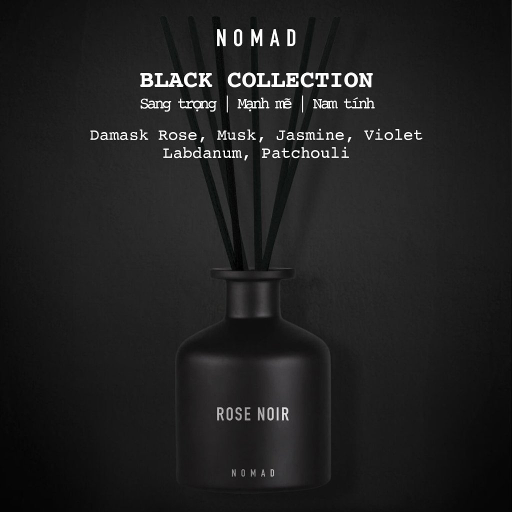 Tinh Dầu Tán Hương Que Mây Nomad Home Fragrance - Black Collection 140ml tông mùi sang trọng mạnh mẽ