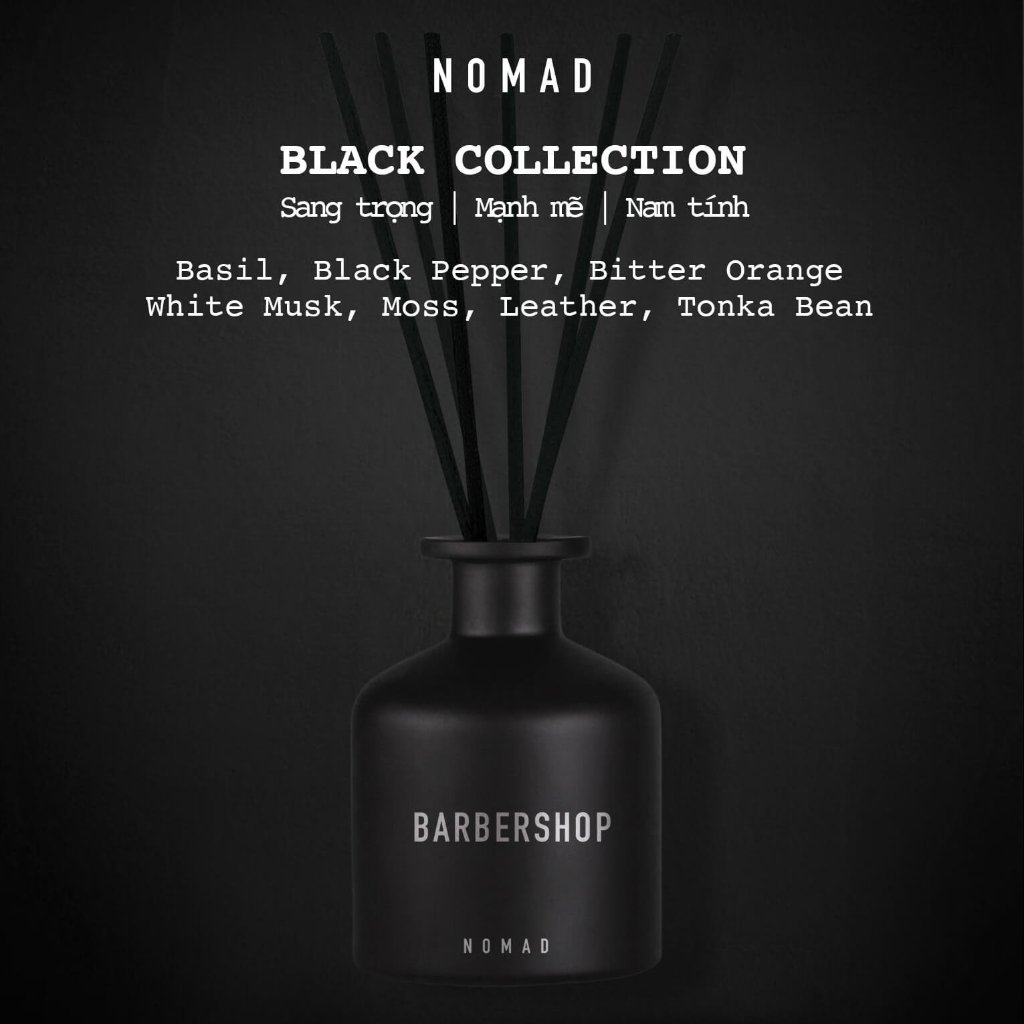 Tinh Dầu Tán Hương Que Mây Nomad Home Fragrance - Black Collection 140ml tông mùi sang trọng mạnh mẽ