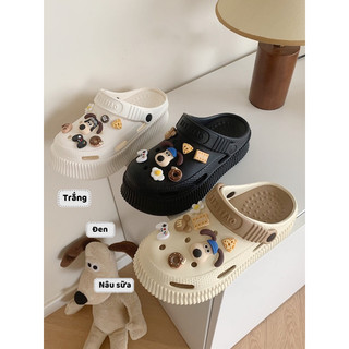 Dép sục nữ-dép cross nữ Độn Đế cao su CAO 5cm nữ tặng kèm stick răng cưa