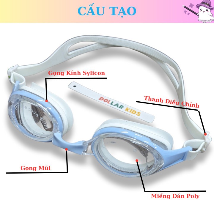 Kính bơi tráng gương YouYou Tặng hộp Kính Bơi Trẻ Em Cao Cấp Chống Nước An Toàn Cho Bé Hãng DollarKids