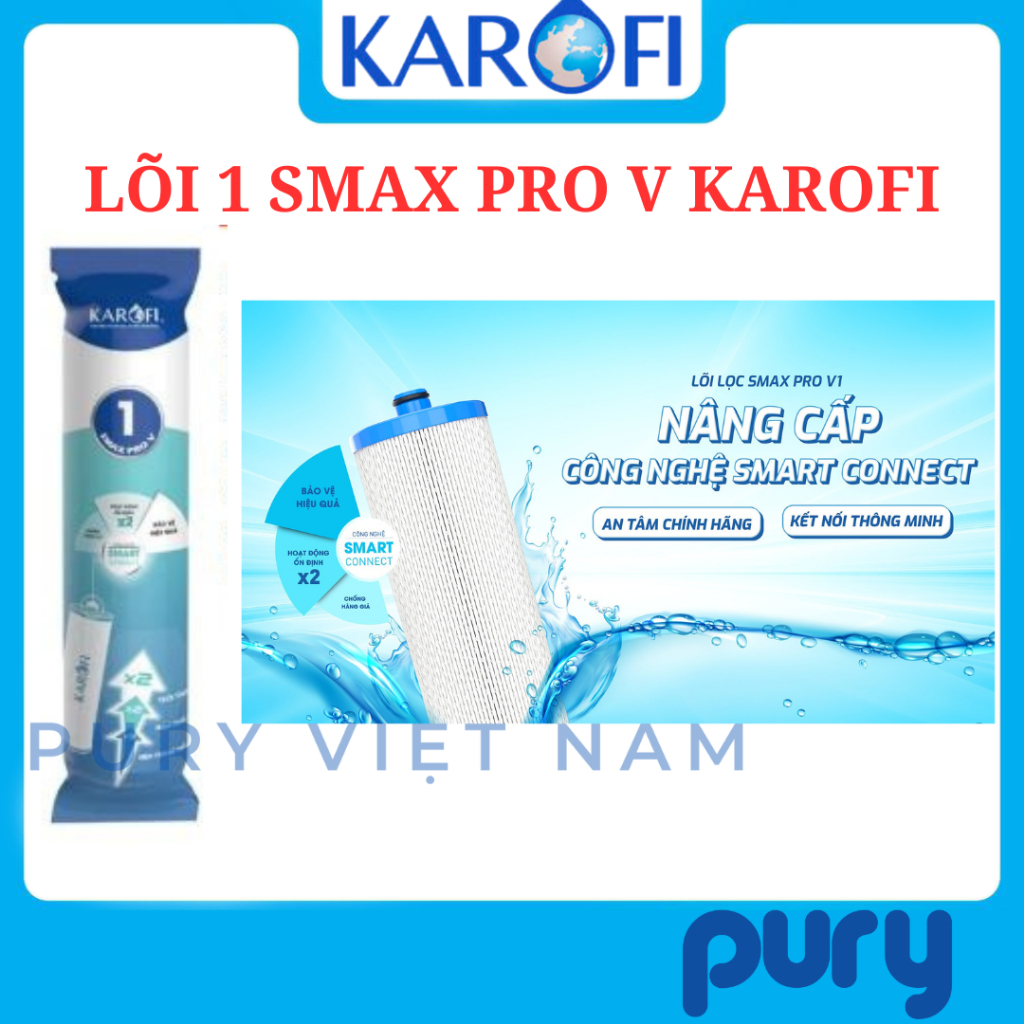 Bộ lõi lọc nước 123 SMAX Pro V Karofi chính hãng, dùng cho model KAQ-X16, KAQ-X26, KAQ-D36S, ...