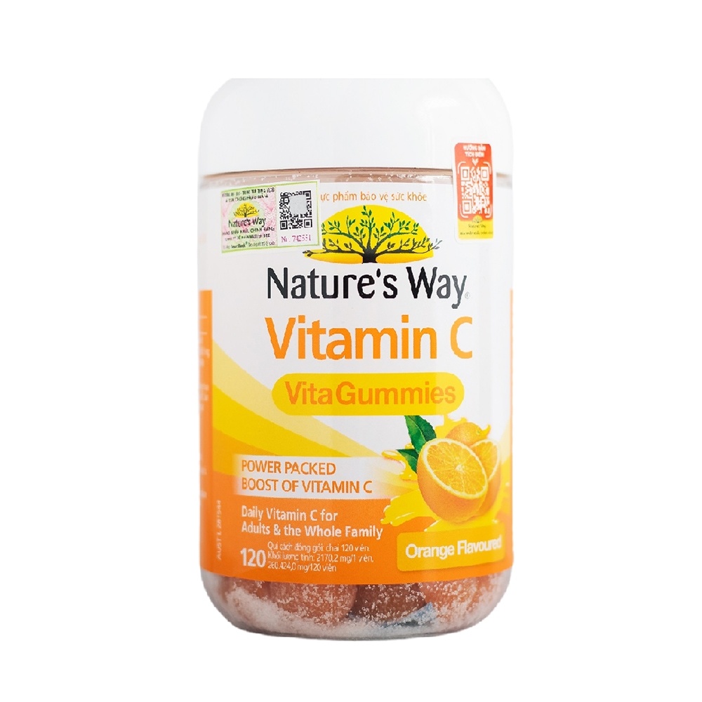 Kẹo Dẻo Nature's Way Vitamin C Vita Gummies Giúp Tăng Đề Kháng Cho Cả Gia Đình (Chai 120 Viên)