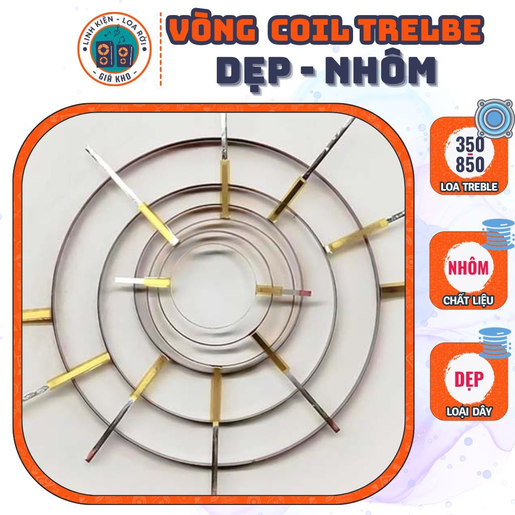 Vòng Coil dây Nhôm, Dẹp - Đủ kích thước Loa Treble 350 - 850