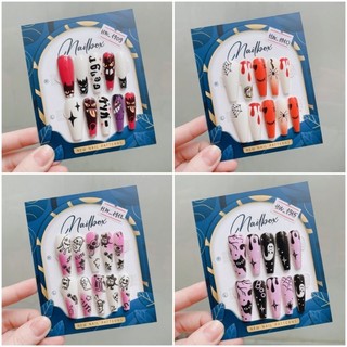 Nailbox HALLOWEEN móng úp thiết kế sẵn bộ 10 móng tặng kèm keo & dũa