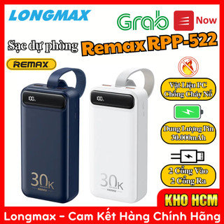 Sạc Dự Phòng Remax RPP-522 30.000mAh, Màn Hình Led, Nhiều Cổng, Sạc Nhanh, Có Thể Sạc Nhiều Thiết Bị - Bảo Hành 12 Tháng