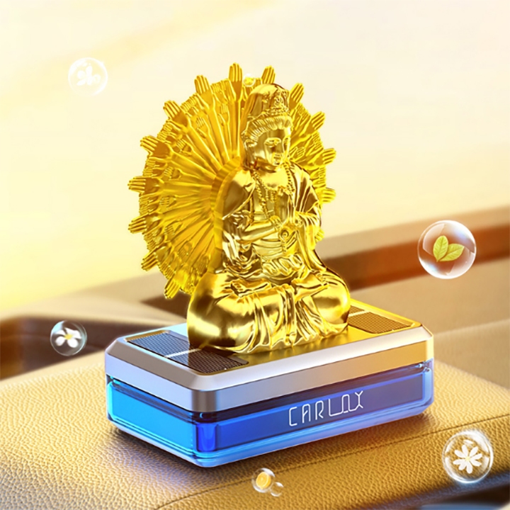 Nước Hoa Ô Tô kiêm Tượng Phật Quan Thế Âm Chạy Năng Lượng Mặt Trời Tỏa Hương Thơm Mát Nhẹ Nhàng - 50ml Quan Âm