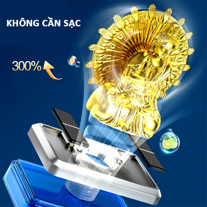 Nước Hoa Ô Tô kiêm Tượng Phật Quan Thế Âm Chạy Năng Lượng Mặt Trời Tỏa Hương Thơm Mát Nhẹ Nhàng - 50ml Quan Âm