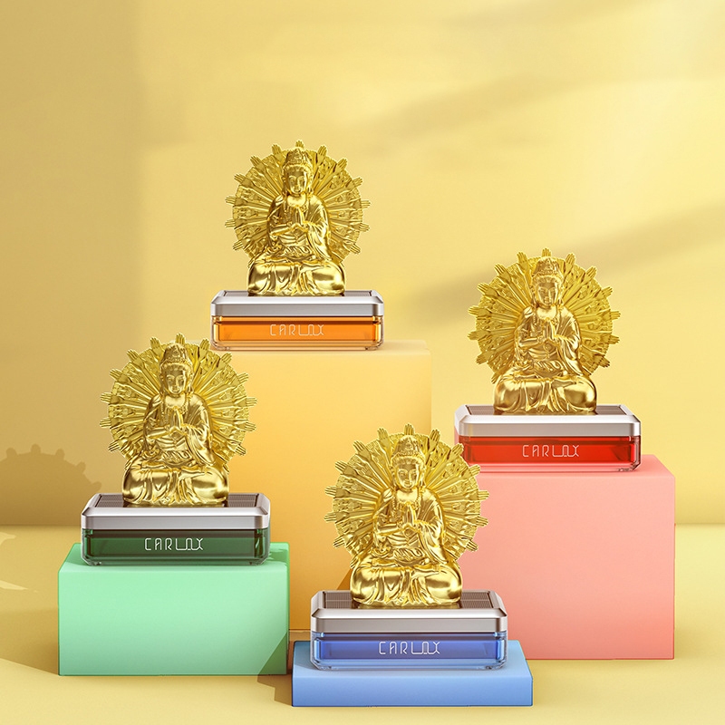 Nước Hoa Ô Tô kiêm Tượng Phật Quan Thế Âm Chạy Năng Lượng Mặt Trời Tỏa Hương Thơm Mát Nhẹ Nhàng - 50ml Quan Âm