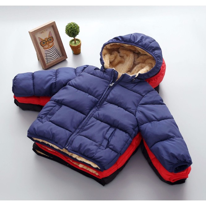 Áo khoác Phao Lót Lông Chính Hãng BEBELE, Áo Phao Lót Lông Cừu Dày Dặn Cho Bé