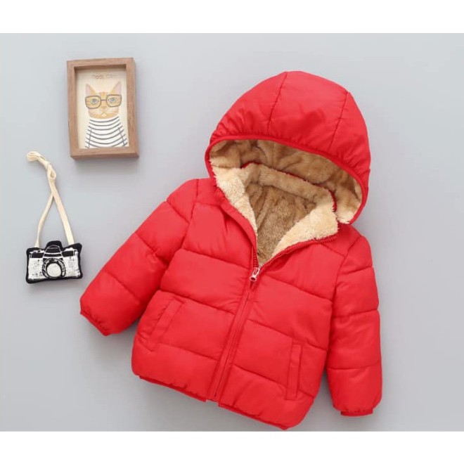 Áo khoác Phao Lót Lông Chính Hãng BEBELE, Áo Phao Lót Lông Cừu Dày Dặn Cho Bé