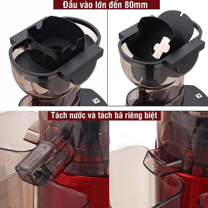 Máy Ép Chậm KAW K200 Công Suất 150W Ép Nguyên Quả, Kiệt Bã - Bảo Hành 12 Tháng