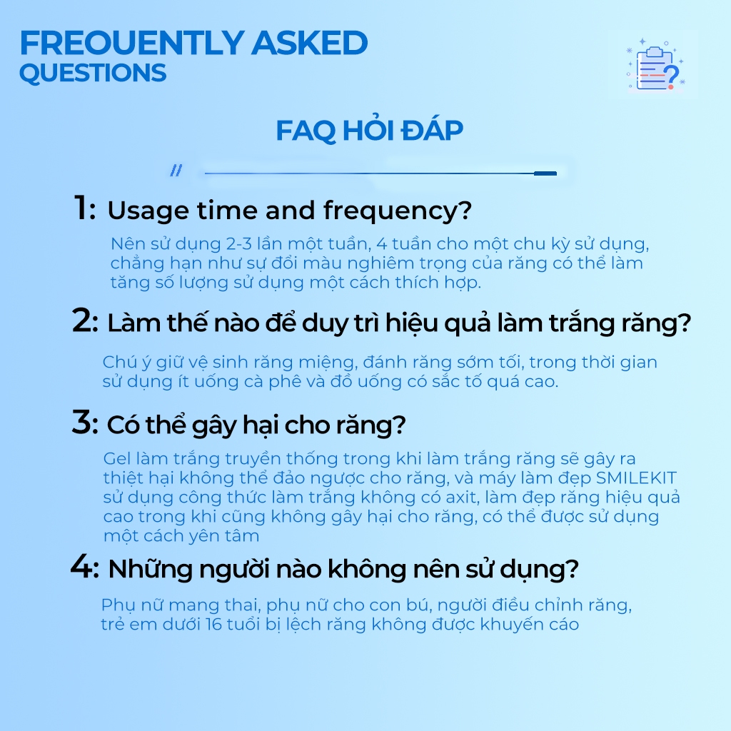 Trắng răng tại nhà, trắng từ 3 đến 6 tone sau 1 liệu trình, ngăn ngừa sâu răng