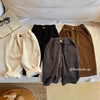 Quần dài thu đông bé gái, quần len nhung tăm cho bé BAE KIDS 11kg đến 34kg hàng quảng châu dày dặn