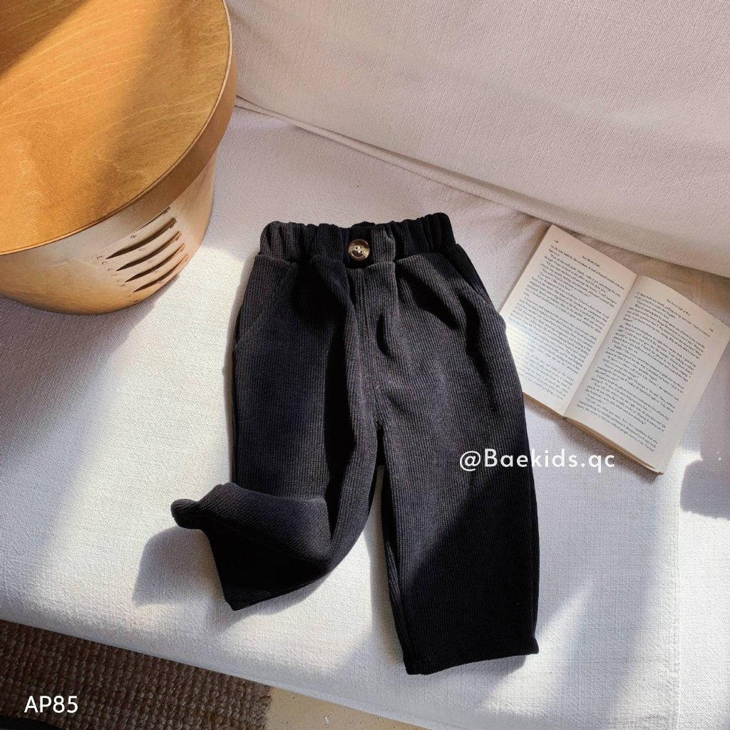 Quần dài thu đông cho bé trai bé gái BAE KIDS 11kg đến 34kg nhung tăm dày dặn