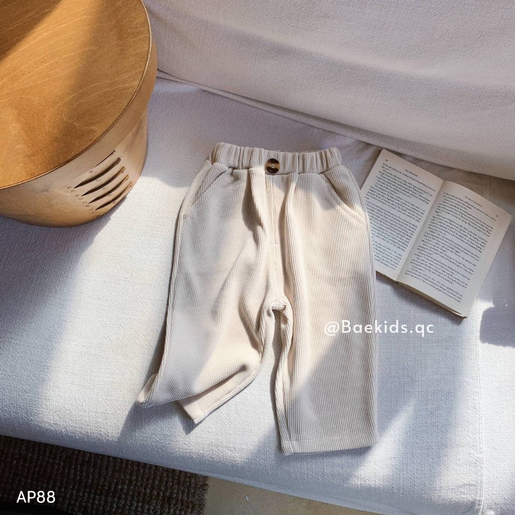 Quần dài thu đông cho bé trai bé gái BAE KIDS 11kg đến 34kg nhung tăm dày dặn