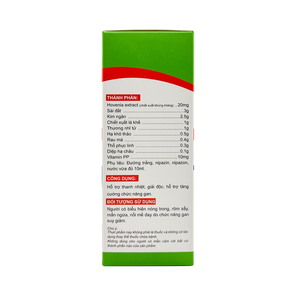 Giải Độc Mát Gan Eurovit - Hỗ Trợ Thanh Nhiệt, Giảm Mẩn Ngứa, Mề Đay (Hộp 20 Ống)