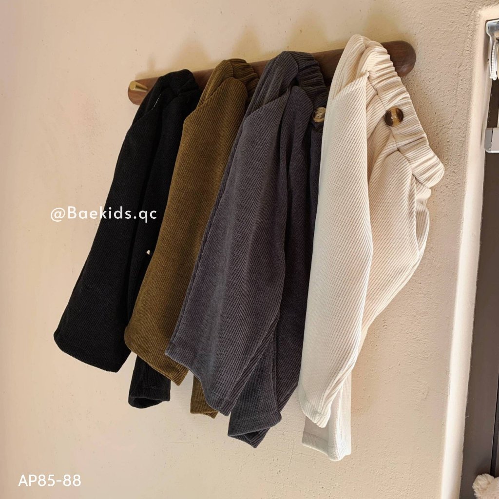 Quần dài thu đông cho bé trai bé gái BAE KIDS 11kg đến 34kg nhung tăm dày dặn