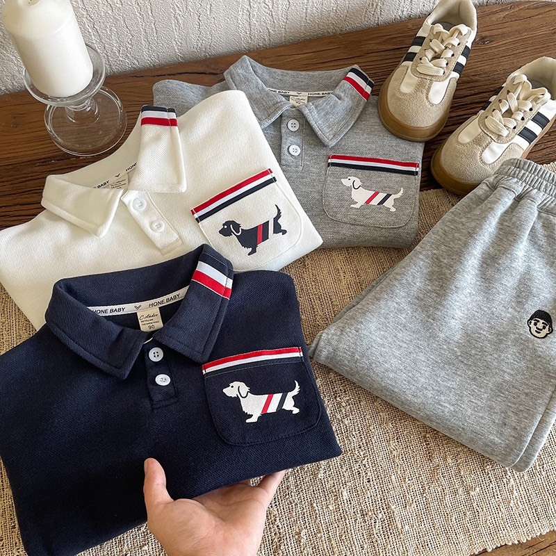 Áo dài tay cho bé trai BAE KIDS 11kg đến 34kg cổ polo năng động