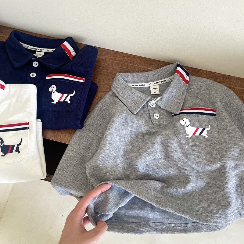 Áo dài tay cho bé trai BAE KIDS 11kg đến 34kg cổ polo năng động